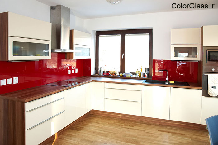 شیشه رنگی،لاکوبل،شیشه رنگی قرمز